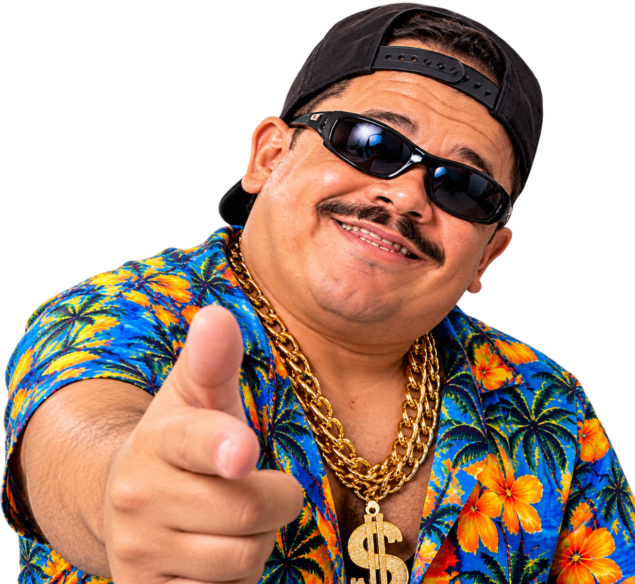 Influencer apontando para você
